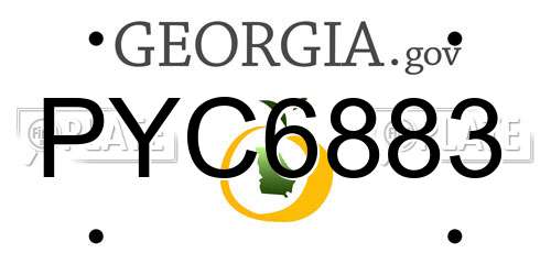 PYC6883 Georgia License Plate