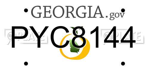 PYC8144 Georgia License Plate