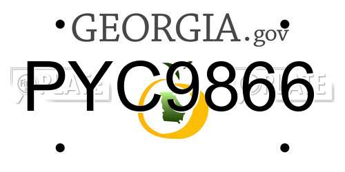 PYC9866 Georgia License Plate