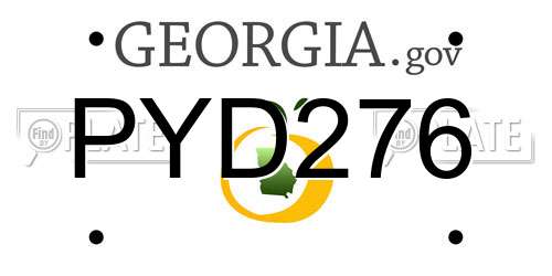 PYD276 Georgia License Plate