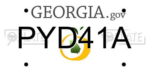 PYD41A Georgia License Plate