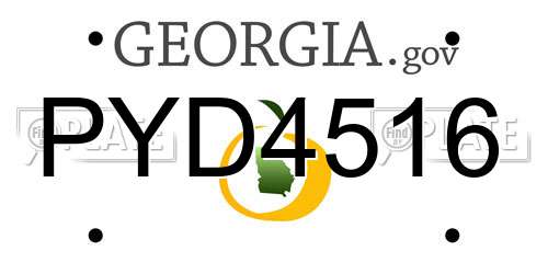 PYD4516 Georgia License Plate