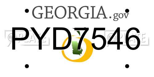 PYD7546 Georgia License Plate