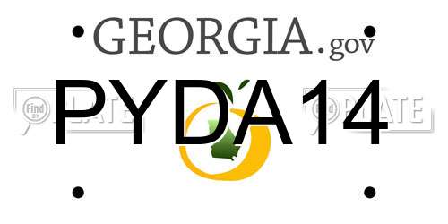 PYDA14 Georgia License Plate