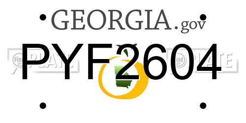 PYF2604 Georgia License Plate