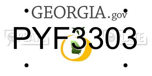 PYF3303 Georgia License Plate