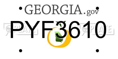 PYF3610 Georgia License Plate