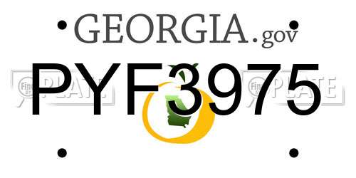 PYF3975 Georgia License Plate