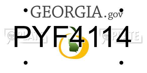 PYF4114 Georgia License Plate