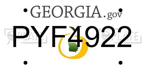 PYF4922 Georgia License Plate