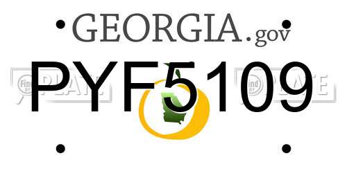 PYF5109 Georgia License Plate