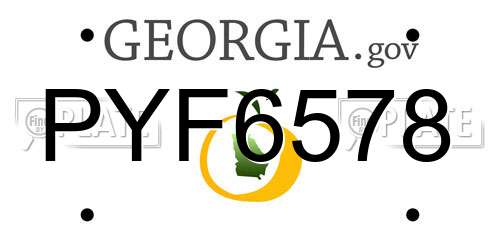 PYF6578 Georgia License Plate
