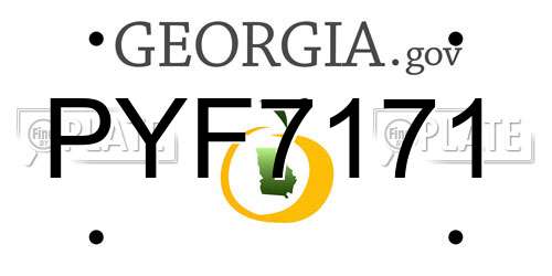 PYF7171 Georgia License Plate