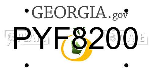 PYF8200 Georgia License Plate