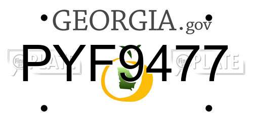 PYF9477 Georgia License Plate