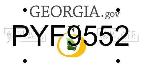 PYF9552 Georgia License Plate