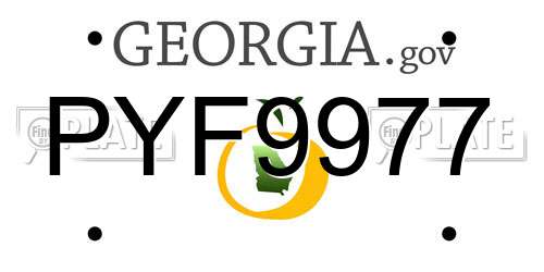 PYF9977 Georgia License Plate