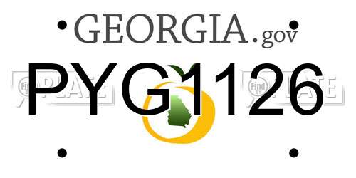 PYG1126 Georgia License Plate