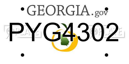 PYG4302 Georgia License Plate