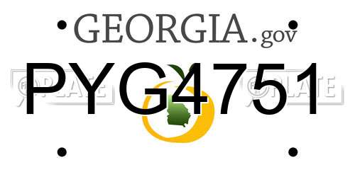 PYG4751 Georgia License Plate