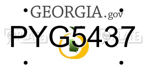 PYG5437 Georgia License Plate