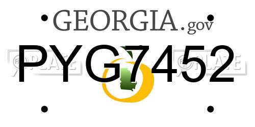PYG7452 Georgia License Plate