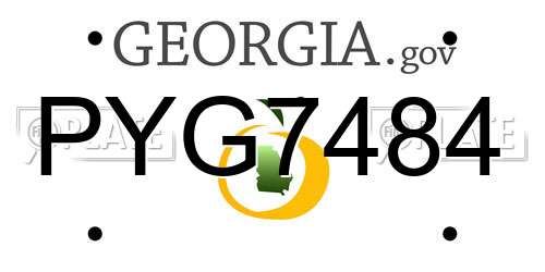 PYG7484 Georgia License Plate