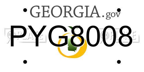 PYG8008 Georgia License Plate