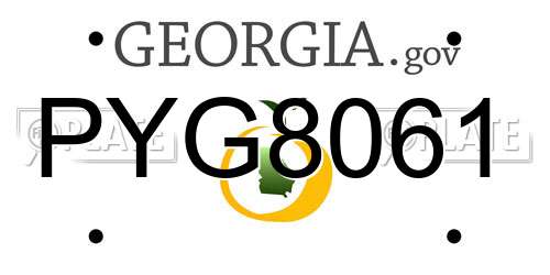 PYG8061 Georgia License Plate