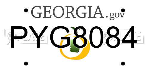 PYG8084 Georgia License Plate