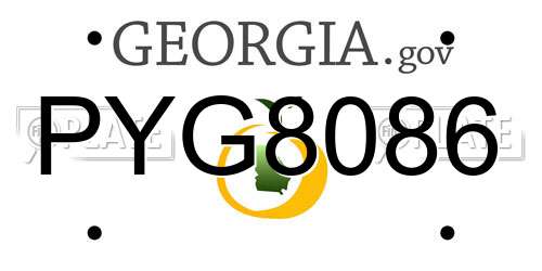 PYG8086 Georgia License Plate