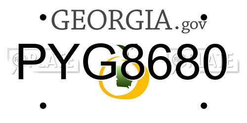 PYG8680 Georgia License Plate