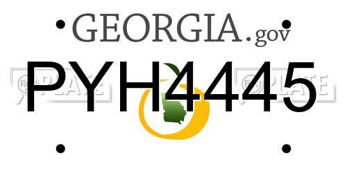 PYH4445 Georgia License Plate