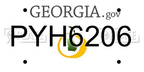 PYH6206 Georgia License Plate