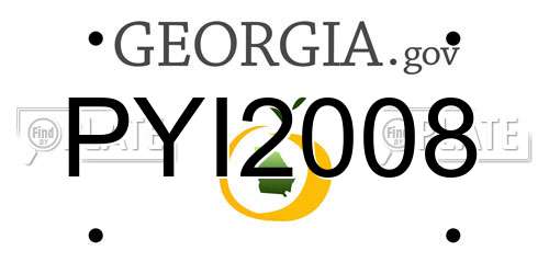 PYI2008 Georgia License Plate