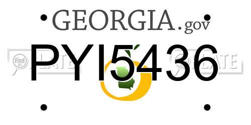 PYI5436 Georgia License Plate