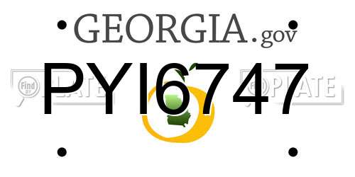 PYI6747 Georgia License Plate
