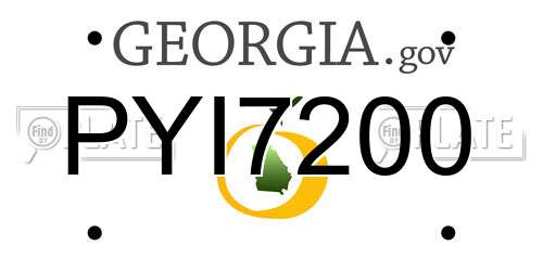 PYI7200 Georgia License Plate