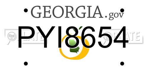 PYI8654 Georgia License Plate
