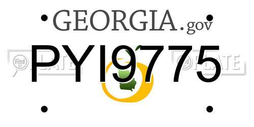 PYI9775 Georgia License Plate