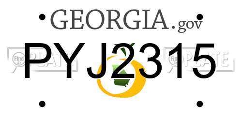 PYJ2315 Georgia License Plate