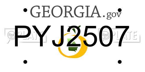 PYJ2507 Georgia License Plate