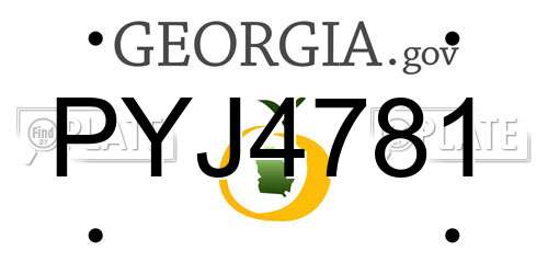 PYJ4781 Georgia License Plate