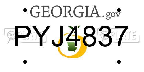 PYJ4837 Georgia License Plate