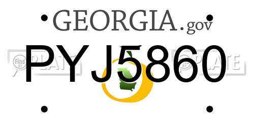 PYJ5860 Georgia License Plate