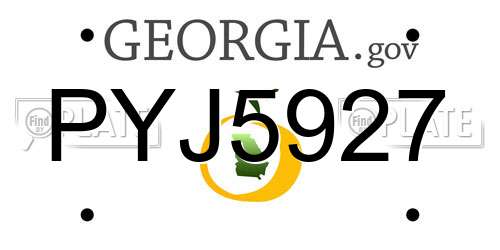 PYJ5927 Georgia License Plate