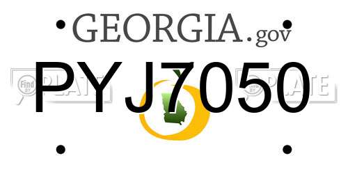 PYJ7050 Georgia License Plate