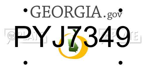 PYJ7349 Georgia License Plate