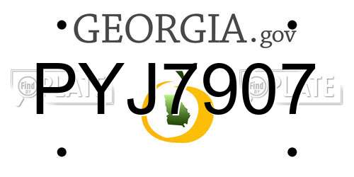 PYJ7907 Georgia License Plate