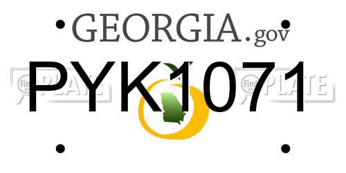 PYK1071 Georgia License Plate